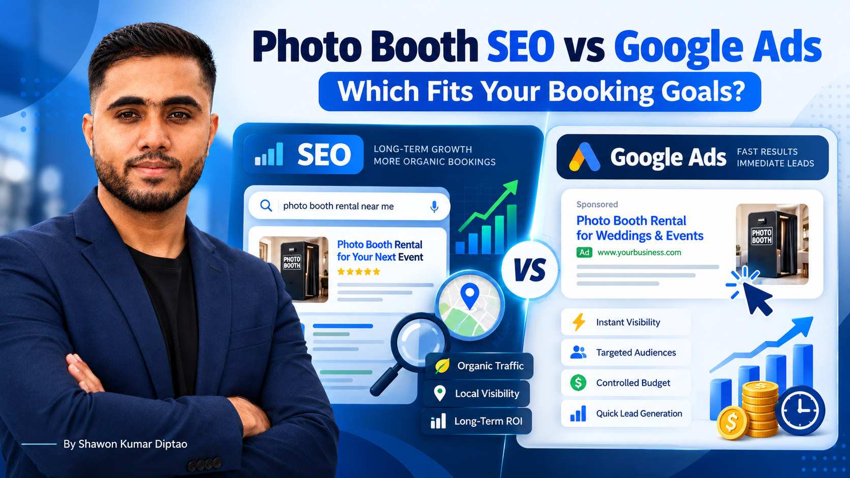 Photo Booth SEO vs Google Ads: Which Drives More Bookings?